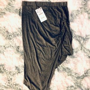 ZARA BASIC heather grey asymmetrical skirt